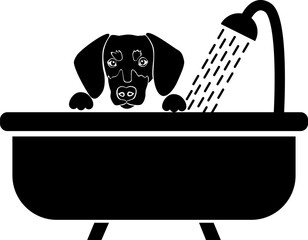 Dog bath icon 