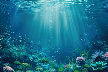 Fototapeta na wymiar Gradient underwater scene for aquatic or marine themes