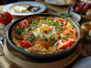 Fototapeta na wymiar Experience the Authentic Taste of Turkey with Menemen - A Delicious Turkish Breakfast Dish