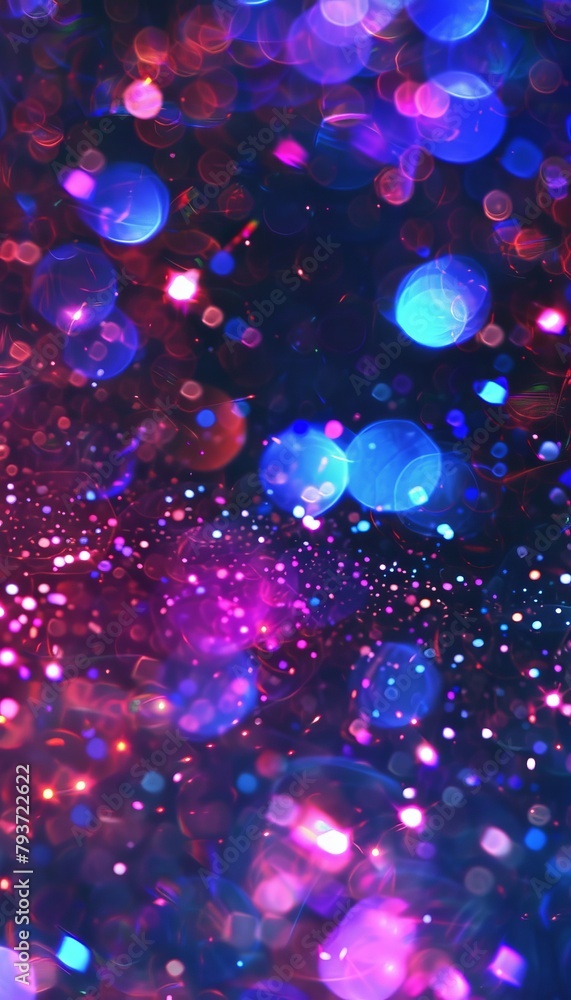 Poster abstract blue bokeh lights in defocused blurred style for attractive background use