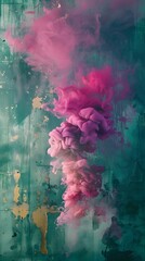 pink smoke on a grunge background