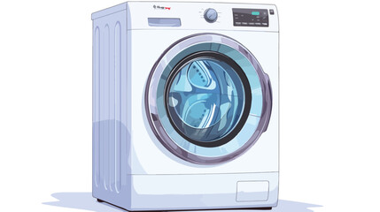 White washing machine isolated on a white backgroun