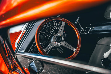 Steering wheel of a sports car