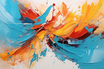 Spontaneous Brushstrokes: Captivating Abstract Expressionist Paint Techniques - obrazy, fototapety, plakaty