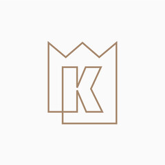 k Letter King Crown Logo Vector Icon Illustration
