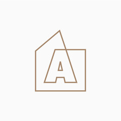 a Letter House Monogram Home mortgage architect architecture logo vector icon illustration - 793724236