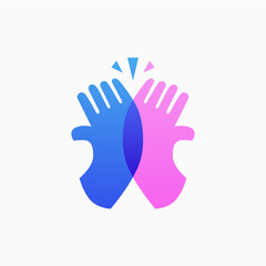 high five toss hand logo vector icon illustration - 793724244