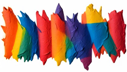 colorful rainbow Holi paint color powder explosion isolated on white wide panorama background