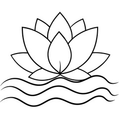 Lotus Flower vector art illustration (1)
