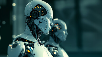 Exploration Artificielle : Étude Cinématique d'un Robot sur son Existence - obrazy, fototapety, plakaty