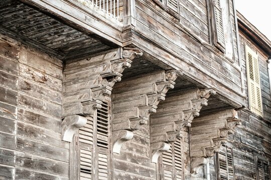 Heybeliada (Halki) Island historical house details. Ottoman Era in Istanbul, Turkey