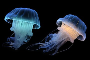 Fototapeta premium Bioluminescent Adaptation in Sea Life: Illuminating Marine Life Studies