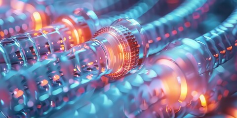 A long, thin tube with a blue background