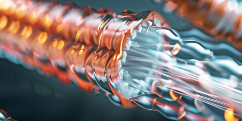 A long, thin tube with a blue background