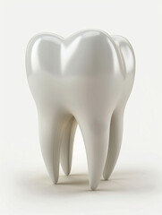 White background, dental model, white tooth 