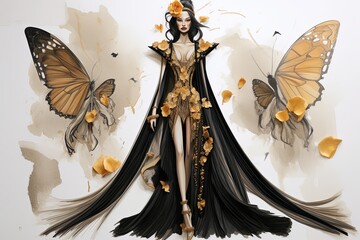 High-End Haute Couture Fashion Sketches: Visionary Designs for the Fashion-Conscious