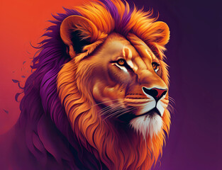 Kopf eines Löwen im Profil
