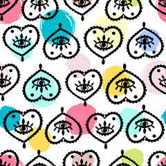 Doodle seamless pattern. Creative style art background for children or trendy design with basic shapes. Simple childish backdrop.