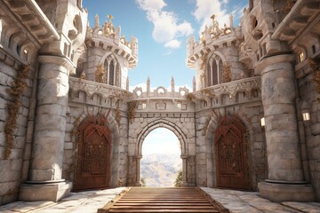 Obraz premium Virtual Reality Castle Restoration: Immersive Medieval Experiences