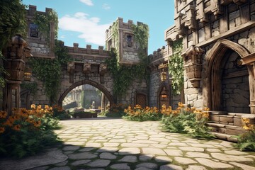 Fototapeta premium Virtual Monarch Narratives: Explore Medieval Castle VR Experiences