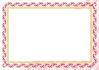 Horizontal  frame and border with Bahrain flag