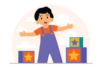 Happy Children Day Flat Illustration Design