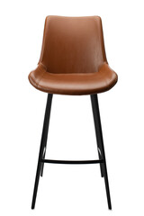 Leather bar stool isolated on white background    