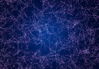 Abstract Network Connectivity on Dark Blue Background