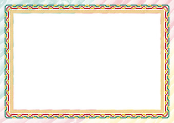 Horizontal  frame and border with Cameroon flag