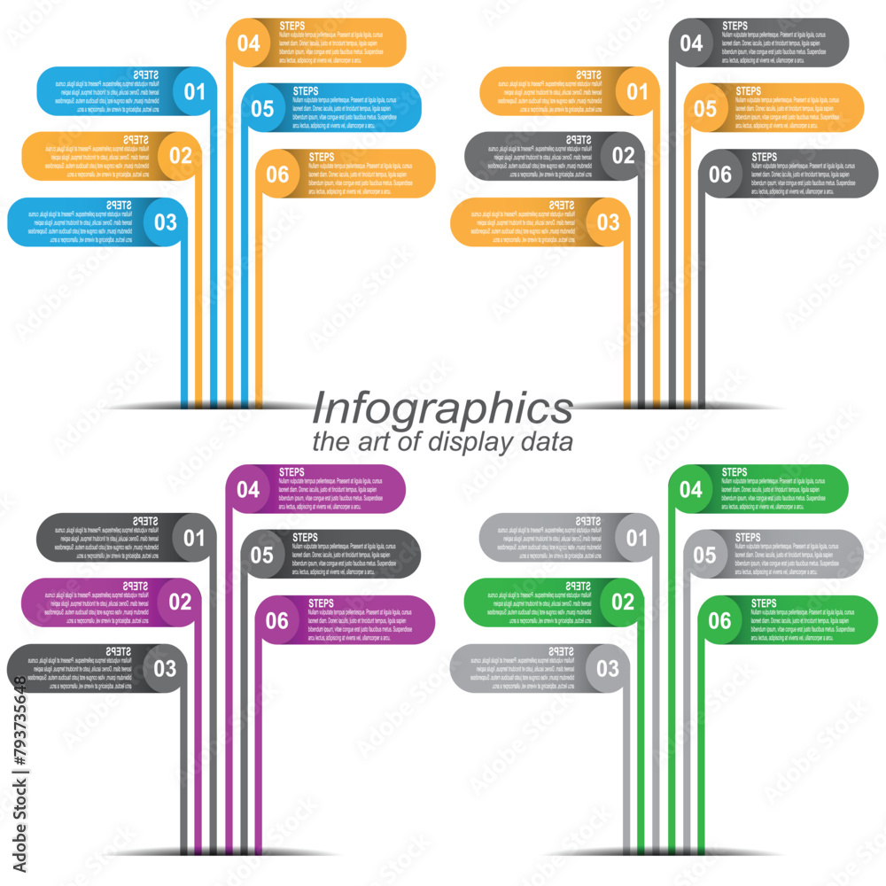 Poster collection infographic template for modern data visualization and ranking and statistics.