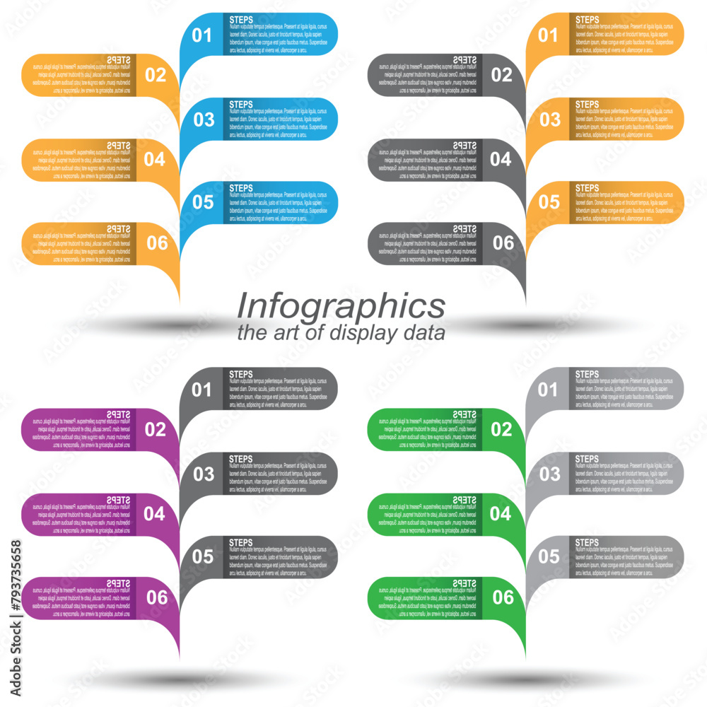 Poster collection infographic template for modern data visualization and ranking and statistics.
