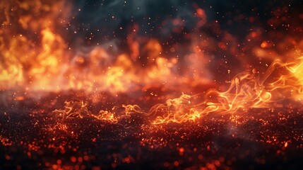 Wild flames dance with reckless energy, casting sparks into the void.
