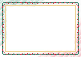 Horizontal  frame and border with Mexico flag