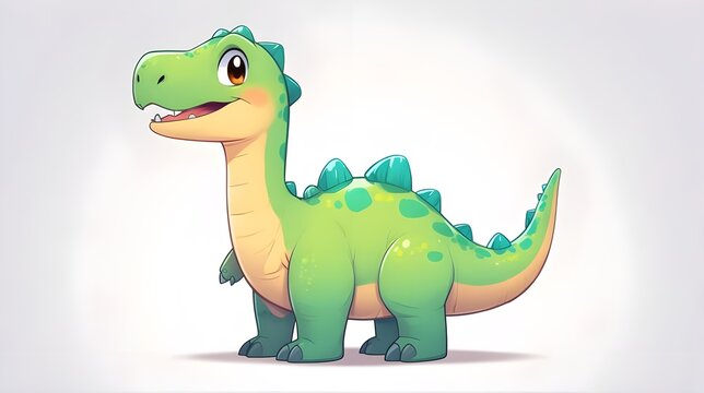 Available in transparent PNGCartoon dinosaur Datousaurus, adorable dinosaur or children's Jurassic Park toy, illustration of an extinct beast. A humorous animation of a long-necked Datousaurus dinosau
