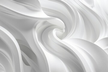 Abstract white wavy shapes and swirls background - obrazy, fototapety, plakaty