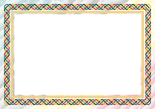 Horizontal  frame and border with Mozambique flag