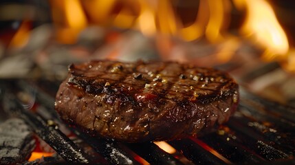 Grilled Steak Close-up. Generative AI
