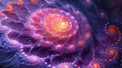 Intricate fractal design with vibrant colors, perfect for creative projects and digital backgrounds - obrazy, fototapety, plakaty