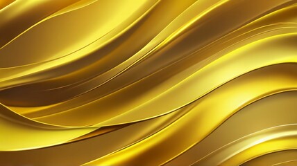 yellow Chrome Metal Wave Background.Ai generative