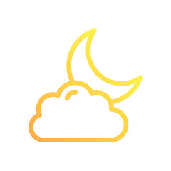 Night Cloud vector icon