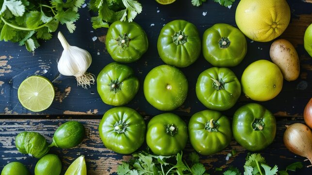 Ingredients for tomatillo salsa