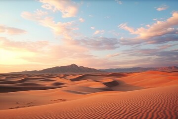 Fototapeta na wymiar Panoramic Desert Time-Lapse Dunes: Mesmerizing Desert Views of Tranquility