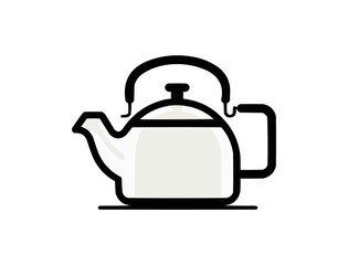 Obraz premium Kettle | Minimalist and Simple Line White background - Vector illustration