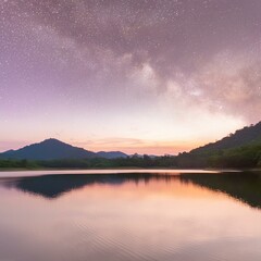 sunset over the lake