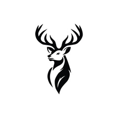 Deer Vector Logo Black And White