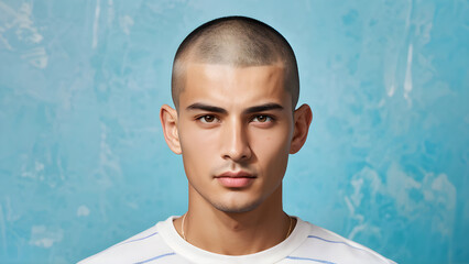 Pastel Buzz Cut: Youthful Elegance, Vibrant Pastel Scene: Modern Buzz Cut Style, Stylish Buzz Cut on Pastel Background, Contemporary Buzz Cut with Pastel Aesthetic