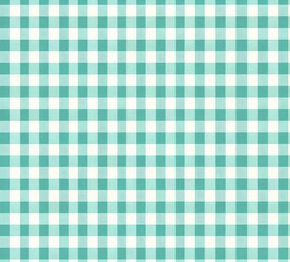 Green checkered tablecloth. Seamless vector background.