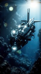 Exploratory submarine high-tech sensors