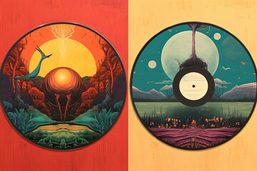 Indie Band Debut: Vintage Vinyl Record Covers Artwork Collection