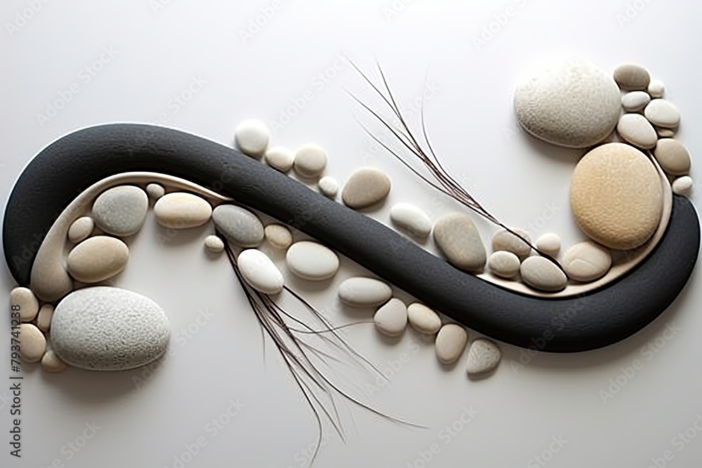 Poster zen pebble footers: elegant pebble art for web design